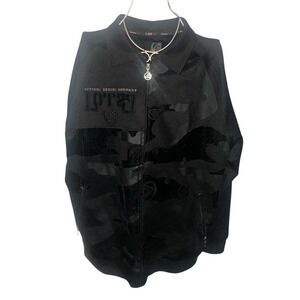LOT 29 Official Company Black Camo print Zip Up Jacket Mens SIZE XXL